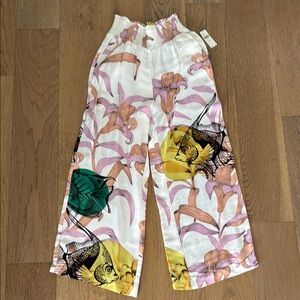 Maeve White and Pink Wide Leg Jumpsuit